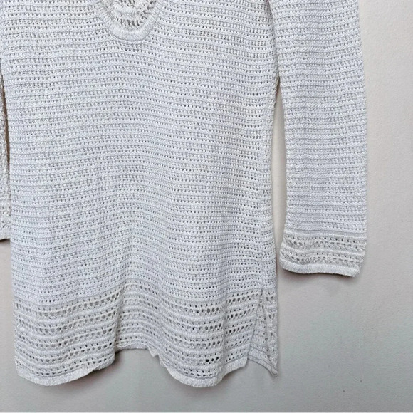 Tommy Bahama Womens Small Sand Dollar Shimmer  Tunic Sweater In Soft Gold - Picture 8 of 16